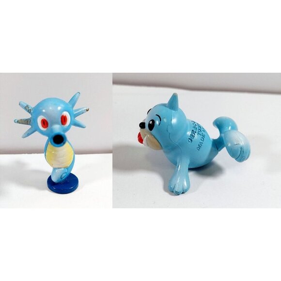Horsea & Seel TOMY Pokemon Figure CGTSJ 1999 Nintendo 2"  Vintage Authentic - Picture 1 of 11